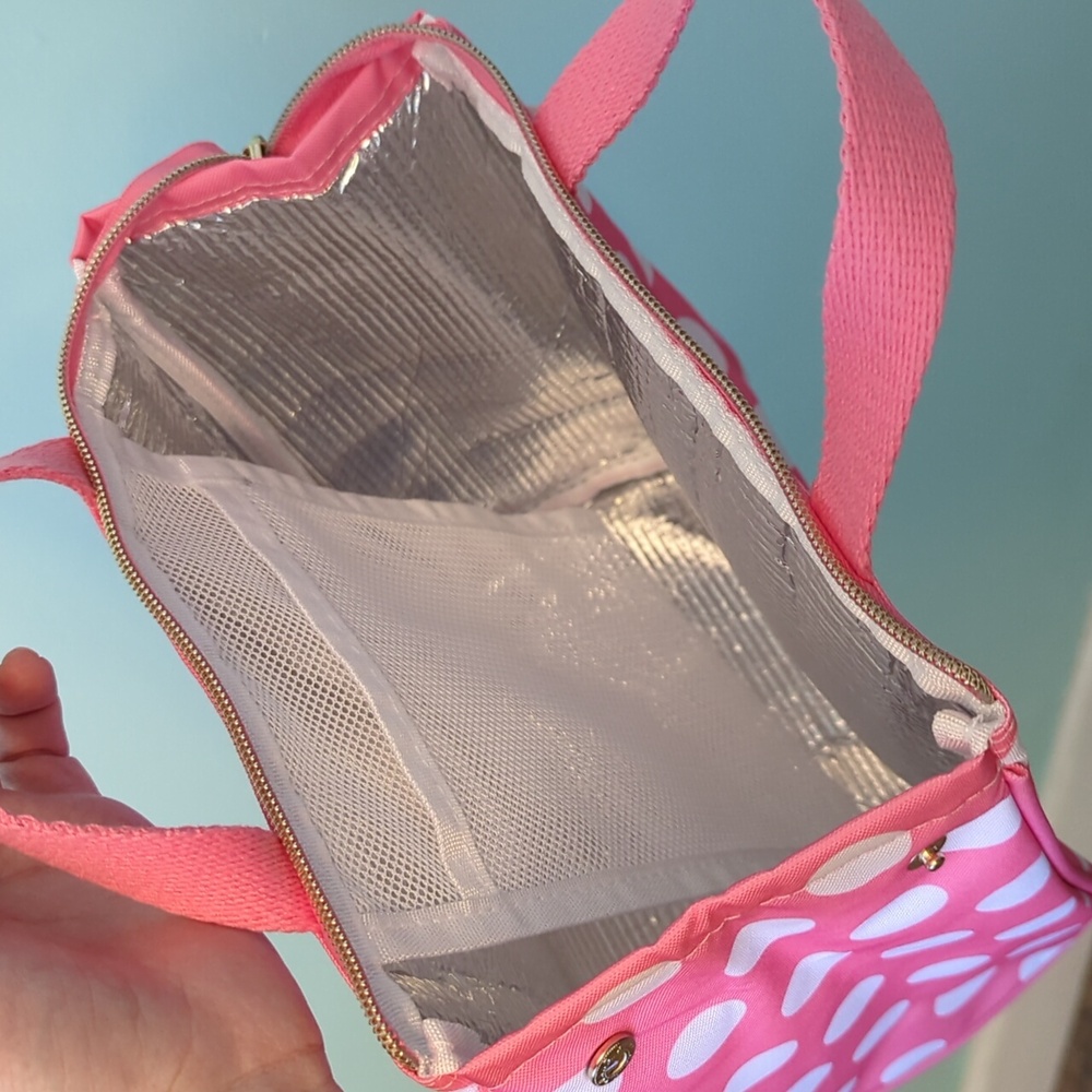 NWT Kate Spade Pink Polka Dot Lunch bag Tote - Picture 5 of 6